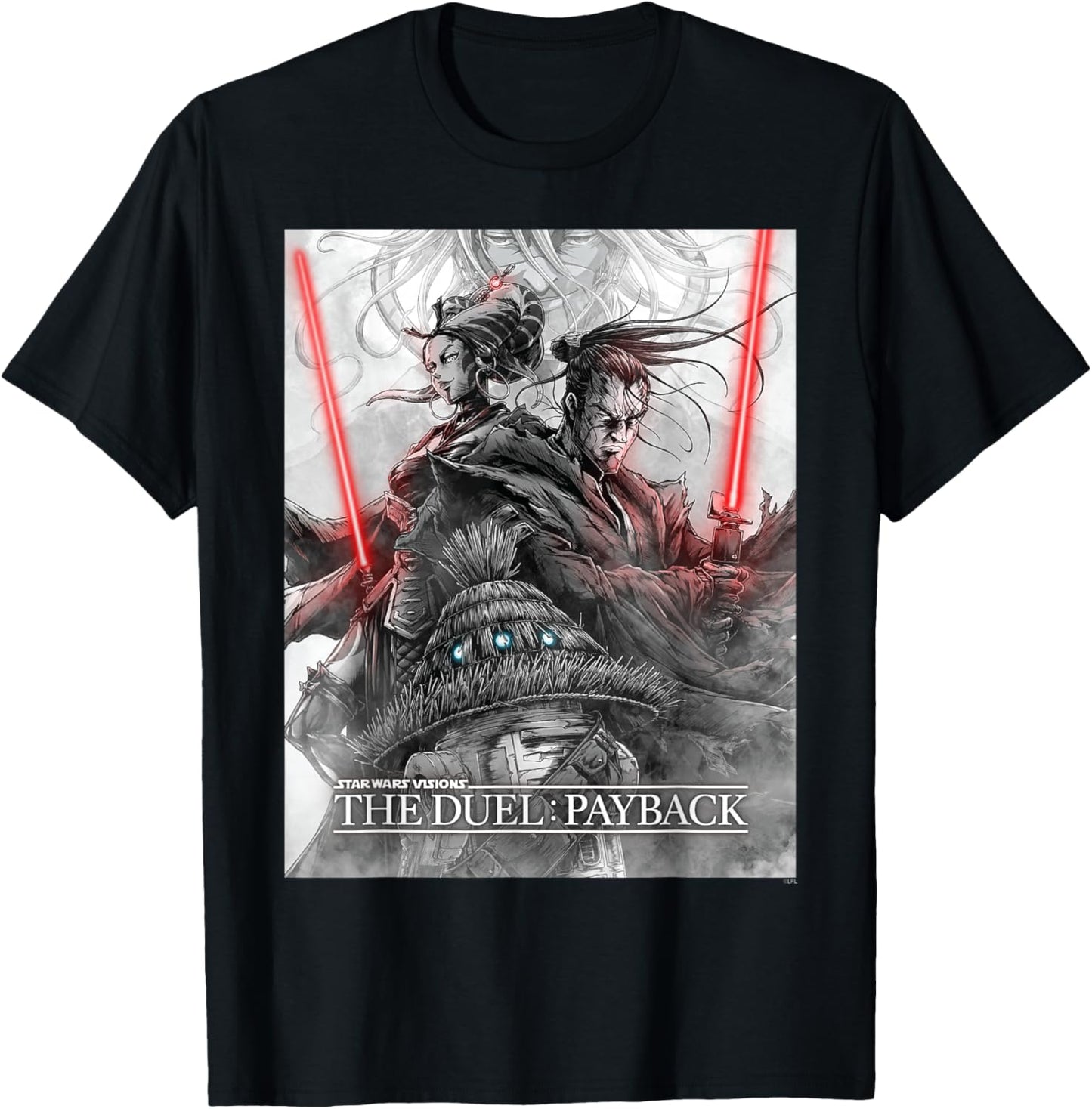 Star Wars Visions Volume 3 The Duel: Payback Official Poster T-Shirt - T-Shirt | Black