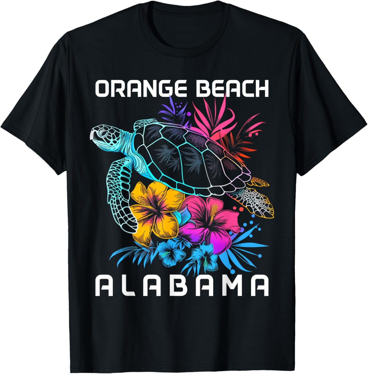 Orange Beach Alabama Sea Turtle Surf Surfer T-Shirt - T-Shirt | Black