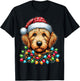 Golden Doodle Goldendoodle Christmas Hat Xmas T-Shirt - T-Shirt | Black
