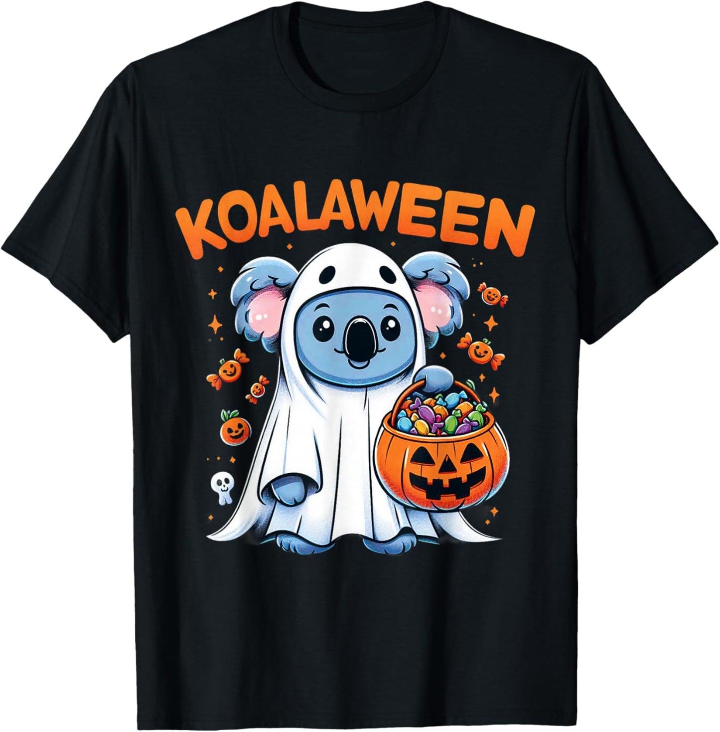 Funny Ghost Koala Halloween Koalaween Candy T-Shirt - T-Shirt | Black