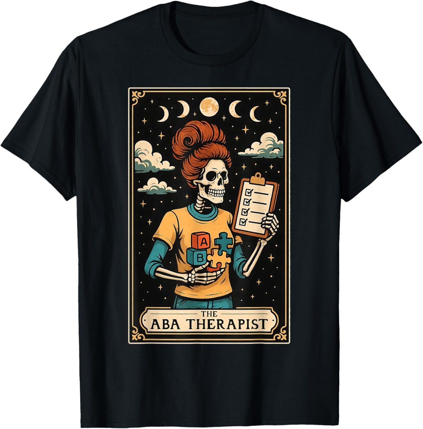 The ABA Therapist Behavior Analyst Behavior Analysis Tarot T-Shirt - T-Shirt | Black