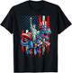 4th of July Statue Liberty Riding Dinosaur Men Boy Kid T-Shirt - T-Shirt | Black