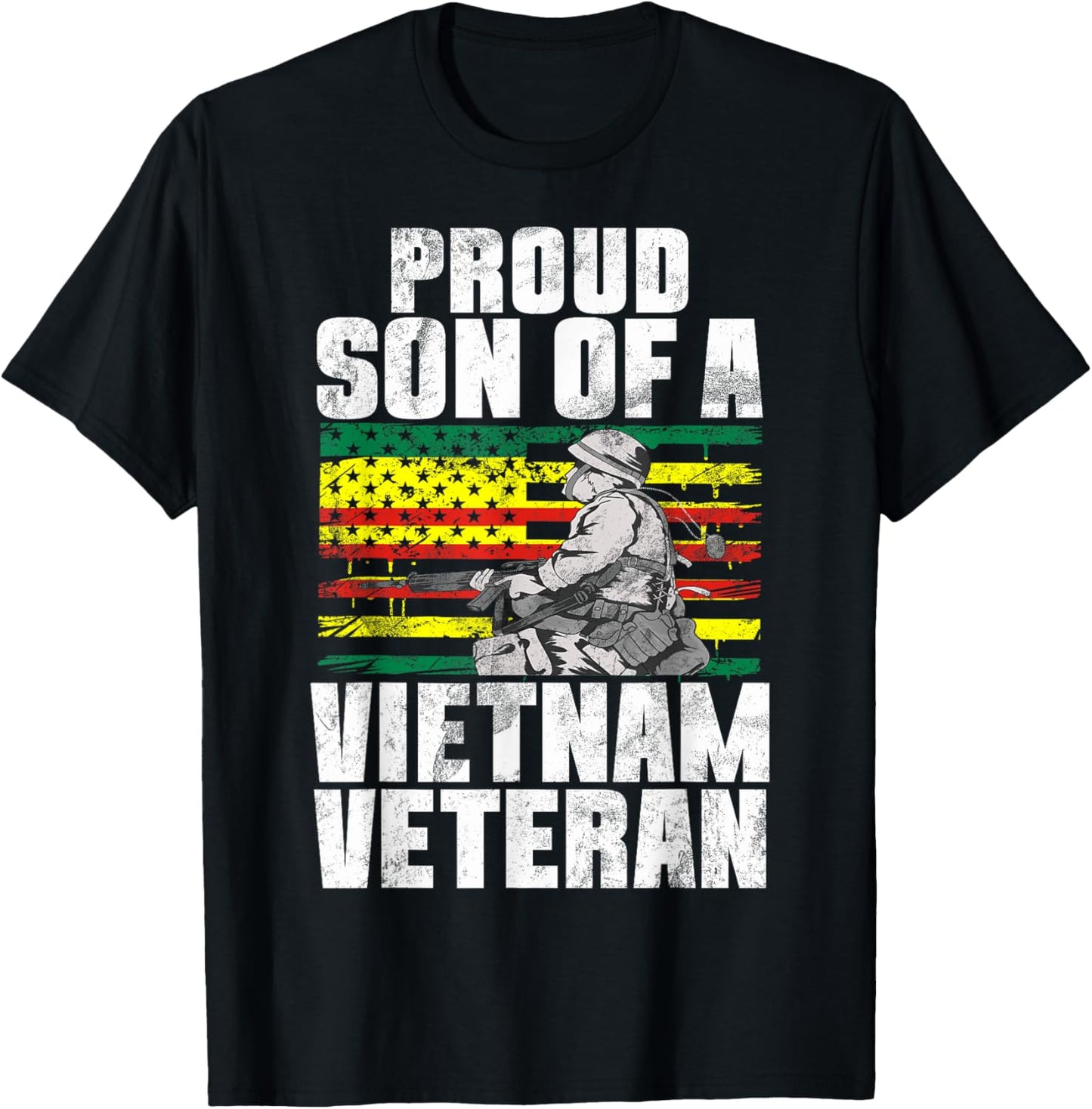 Proud Son Of A Vietnam Veteran Independence Army Grandson T-Shirt - T-Shirt | Black