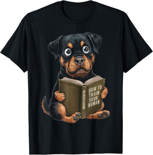 Rottweiler Dog, welpe, how to train your human, funny T-Shirt - T-Shirt | Black