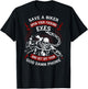 Save A Biker Open Your Eyes Get Off Your Phone Skull (Back) T-Shirt - T-Shirt | Black