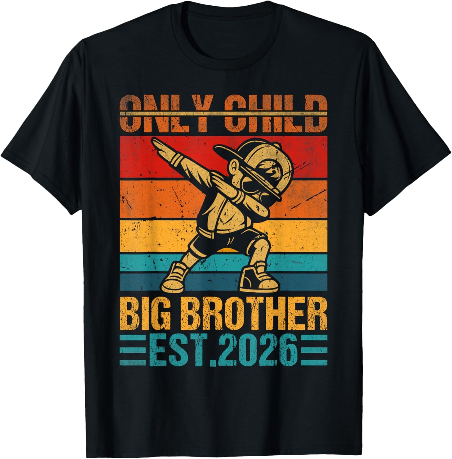 Only Child Big Brother 2026 Promoted to Big Brother Dabbing T-Shirt - T-Shirt | Black