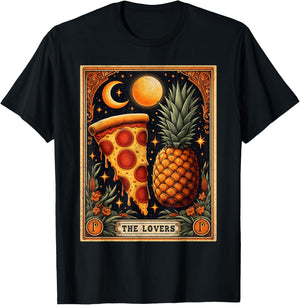 The Lovers Tarot Card Shirt Hawaiian Pineapple Pizza Lover T-Shirt - T-Shirt | Black