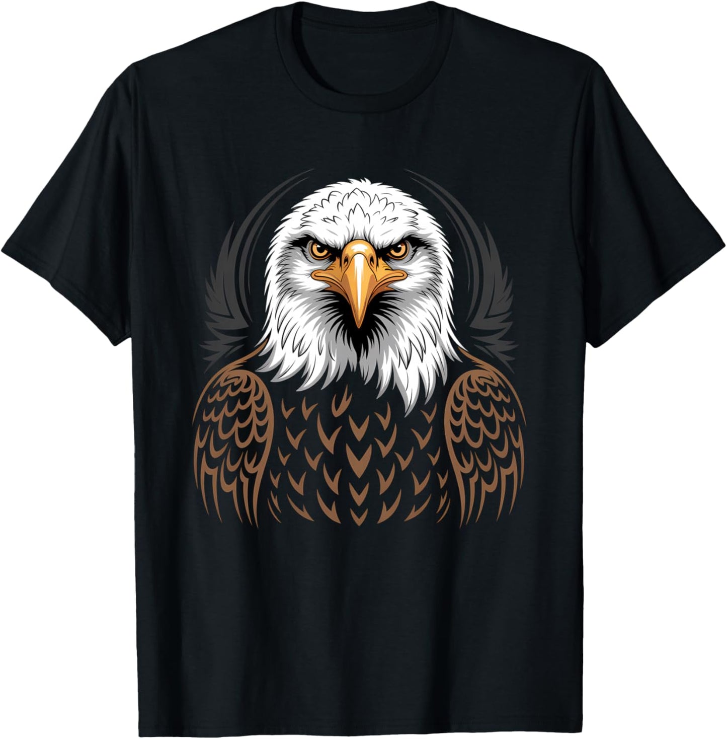Eagle Lover Portrait Artwork Wildlife Forest Animal Art T-Shirt - T-Shirt | Black