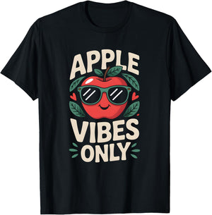 Apple Vibes Only Fall Autumn Apple Picking T-Shirt - T-Shirt | Black