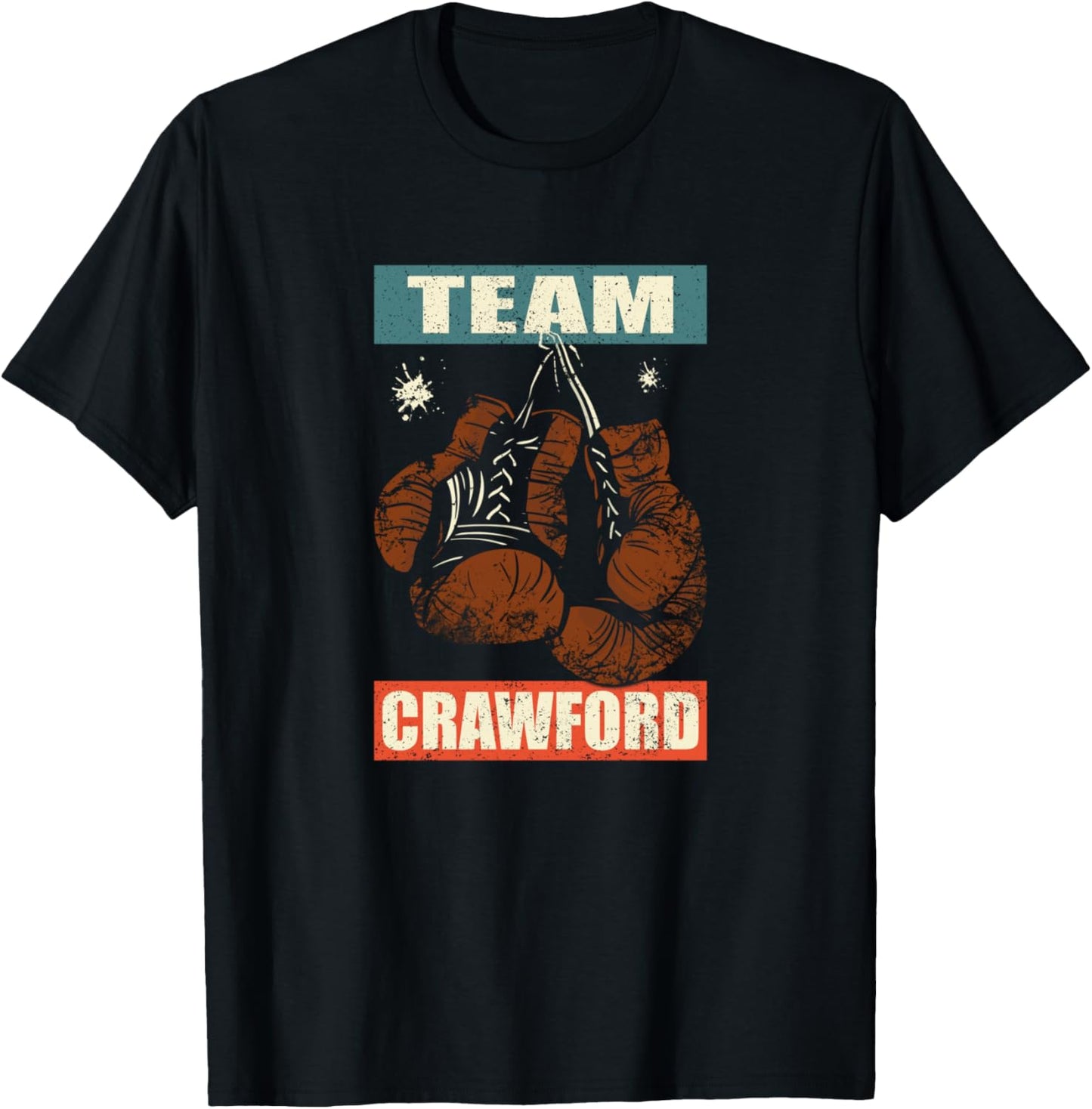 Crawford last name Retro Family Name Crawford Boxing T-Shirt - T-Shirt | Black