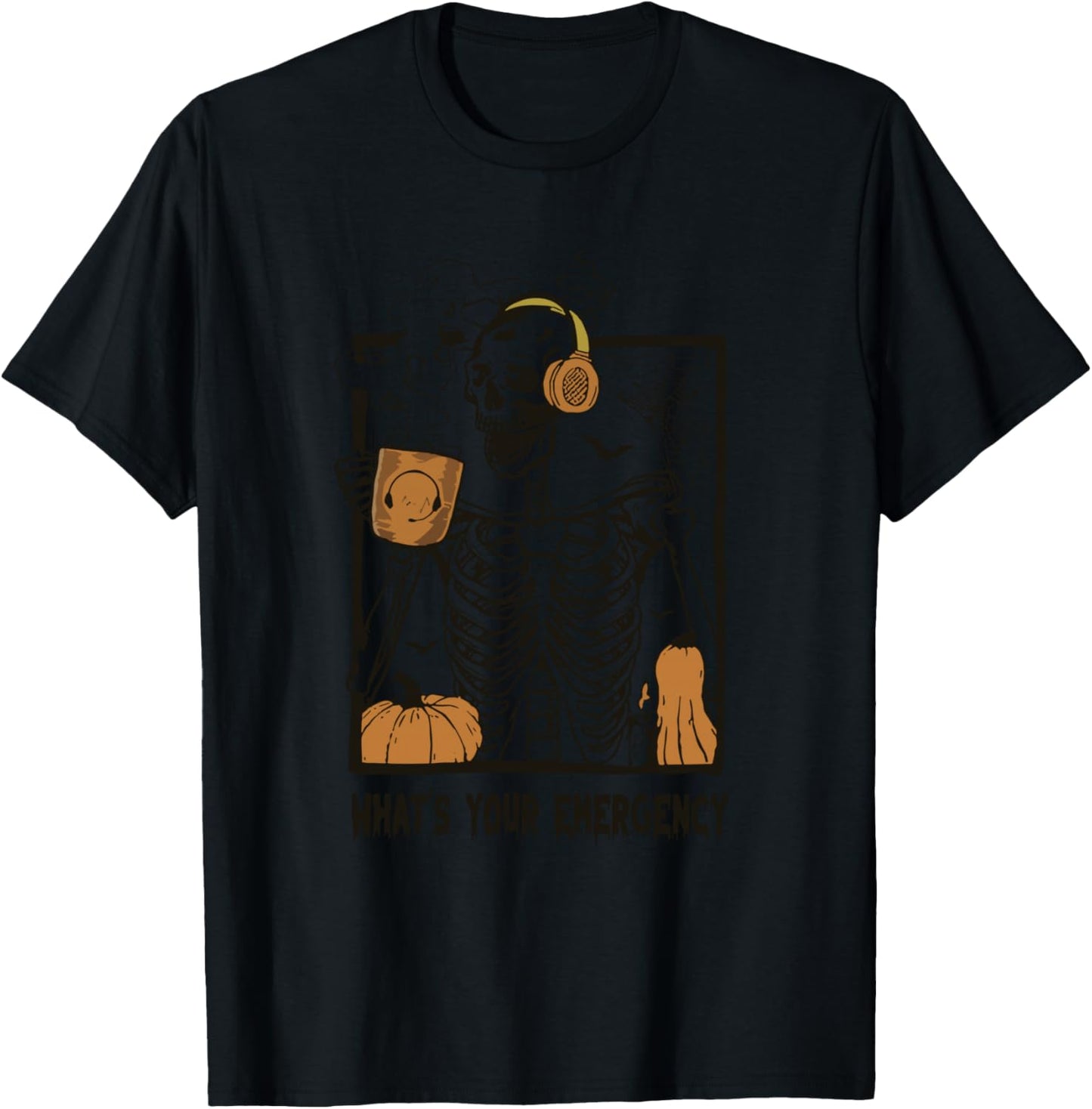 What's Your Emergency Halloween Skeleton 911 Dispatcher T-Shirt - T-Shirt | Black