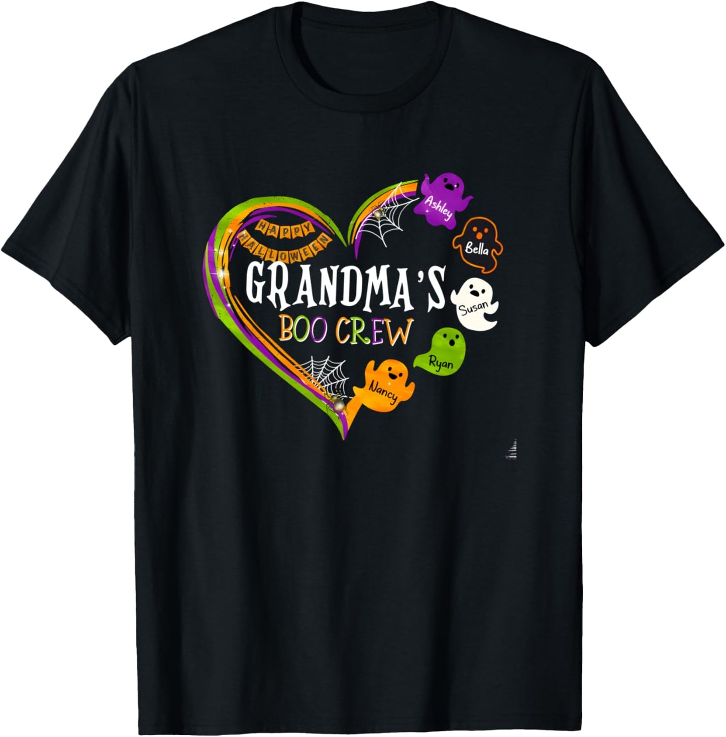 Grandma Halloween Grandma Boo Crew Spooky Grandma T-Shirt - T-Shirt | Black