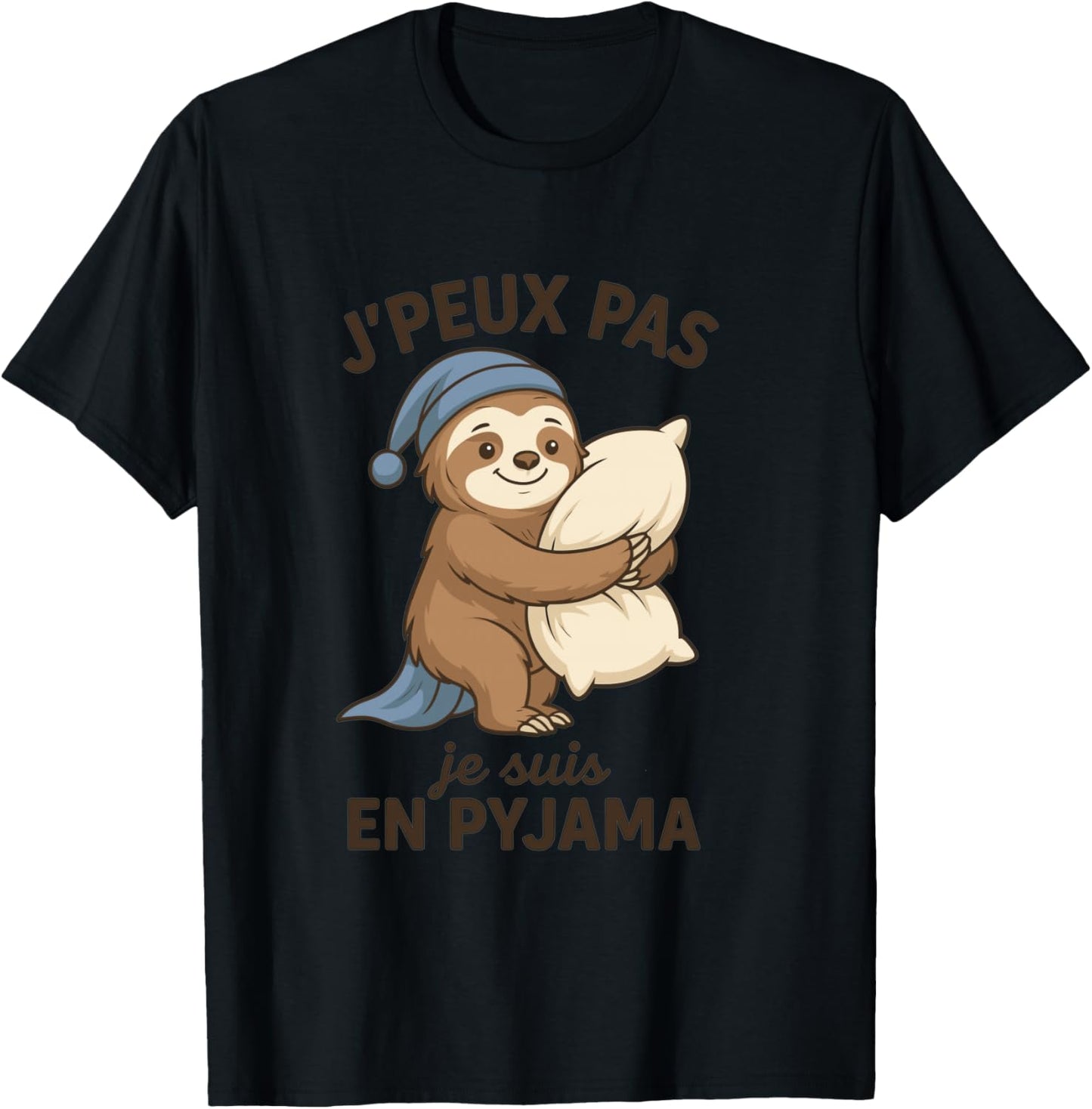 Je Peux Pas I am in Pyjamas Funny Funny T-Shirt - T-Shirt | Black