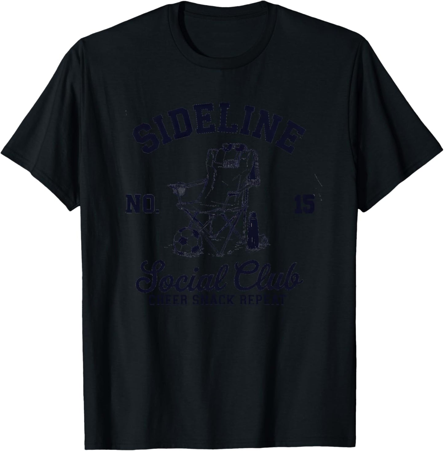 Women Sideline Social Club Soccer Mom Game Day T-Shirt - T-Shirt | Black