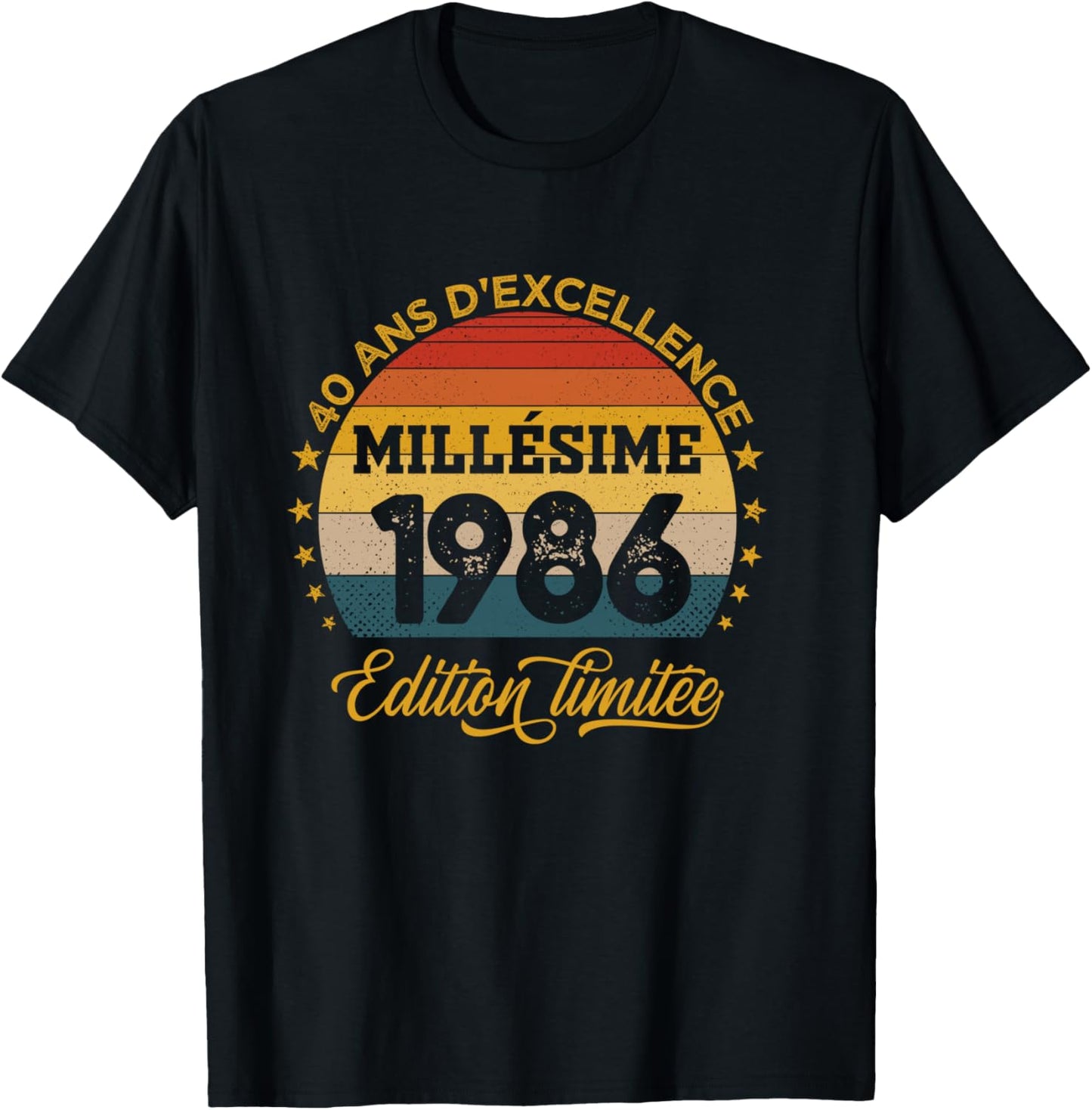 40 Years Anniversary Man Vintage 1986 Made in 1986 T-Shirt - T-Shirt | Black