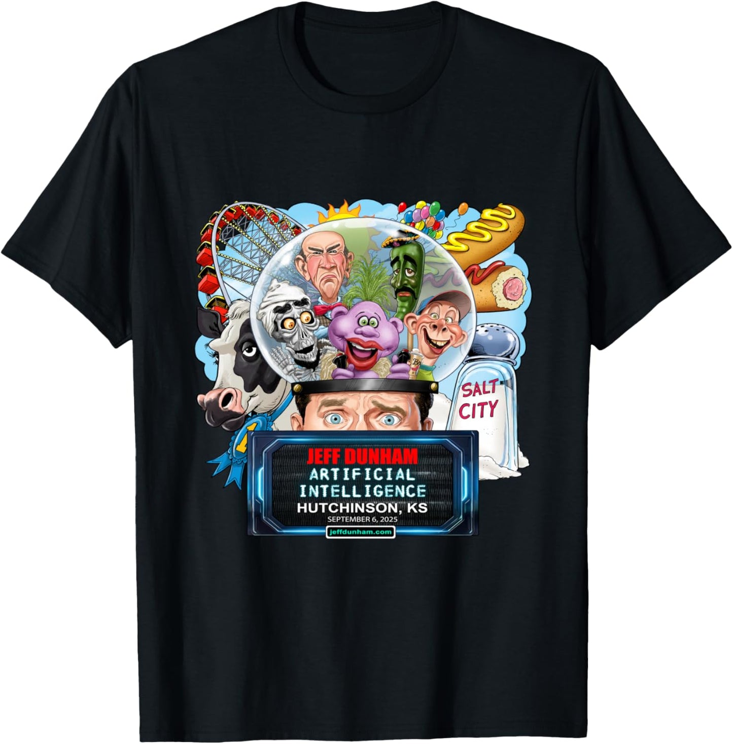Jeff Dunham Hutchinson, KS (2025) T-Shirt - T-Shirt | Black