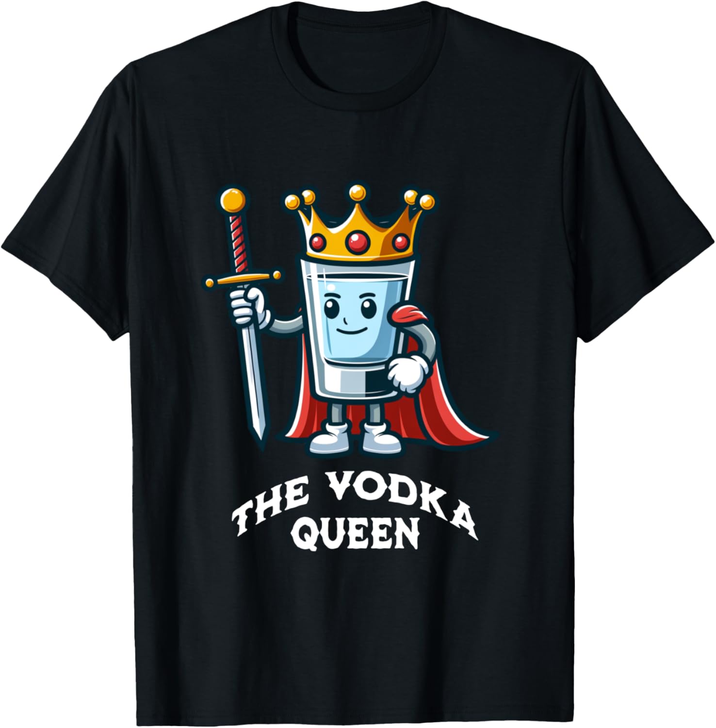 The Vodka Queen Funny Drinking Vodka Lover Bartender T-Shirt - T-Shirt | Black