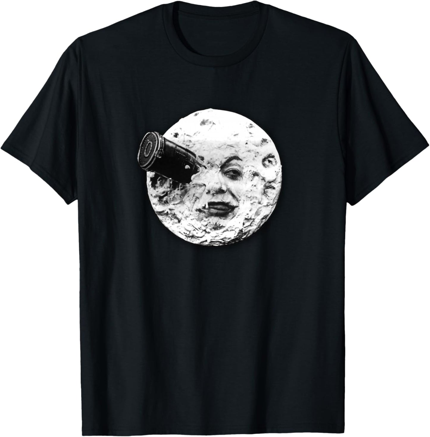 Moon Spaceship Face Trip to the Moon Voyage dans la Lune T-Shirt - T-Shirt | Black