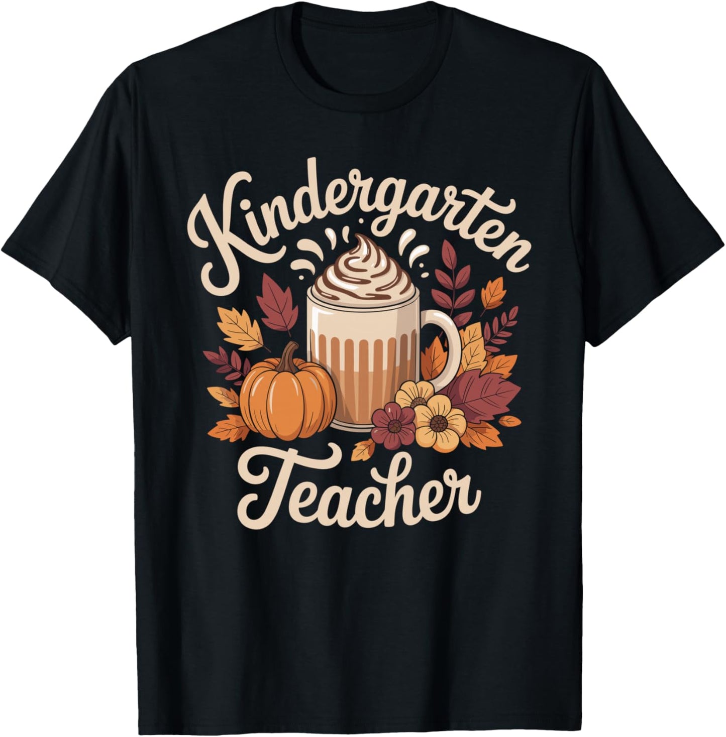 Fall Kindergarten Teacher Autumn T-Shirt - T-Shirt | Black