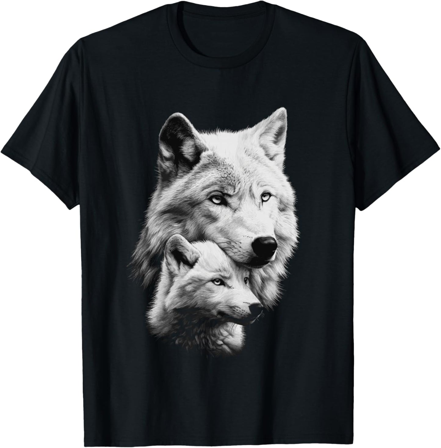 Wolf and Cub Men Wolf Lovers Women Wolf T-Shirt - T-Shirt | Black