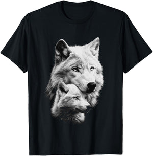 Wolf and Cub Men Wolf Lovers Women Wolf T-Shirt - T-Shirt | Black