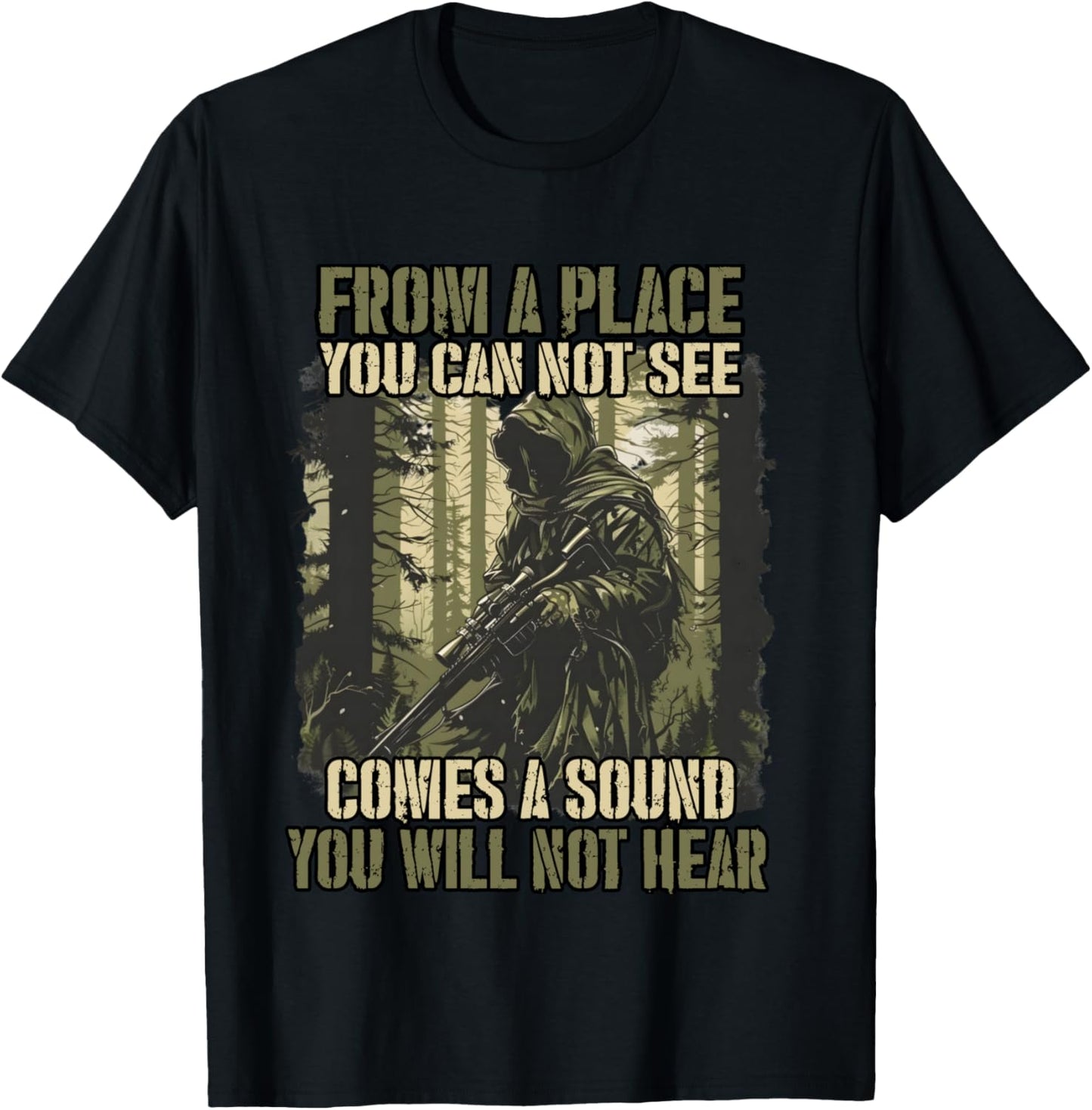 Soldier | Sniper T Combat Army Military Soldiers T-Shirt - T-Shirt | Black