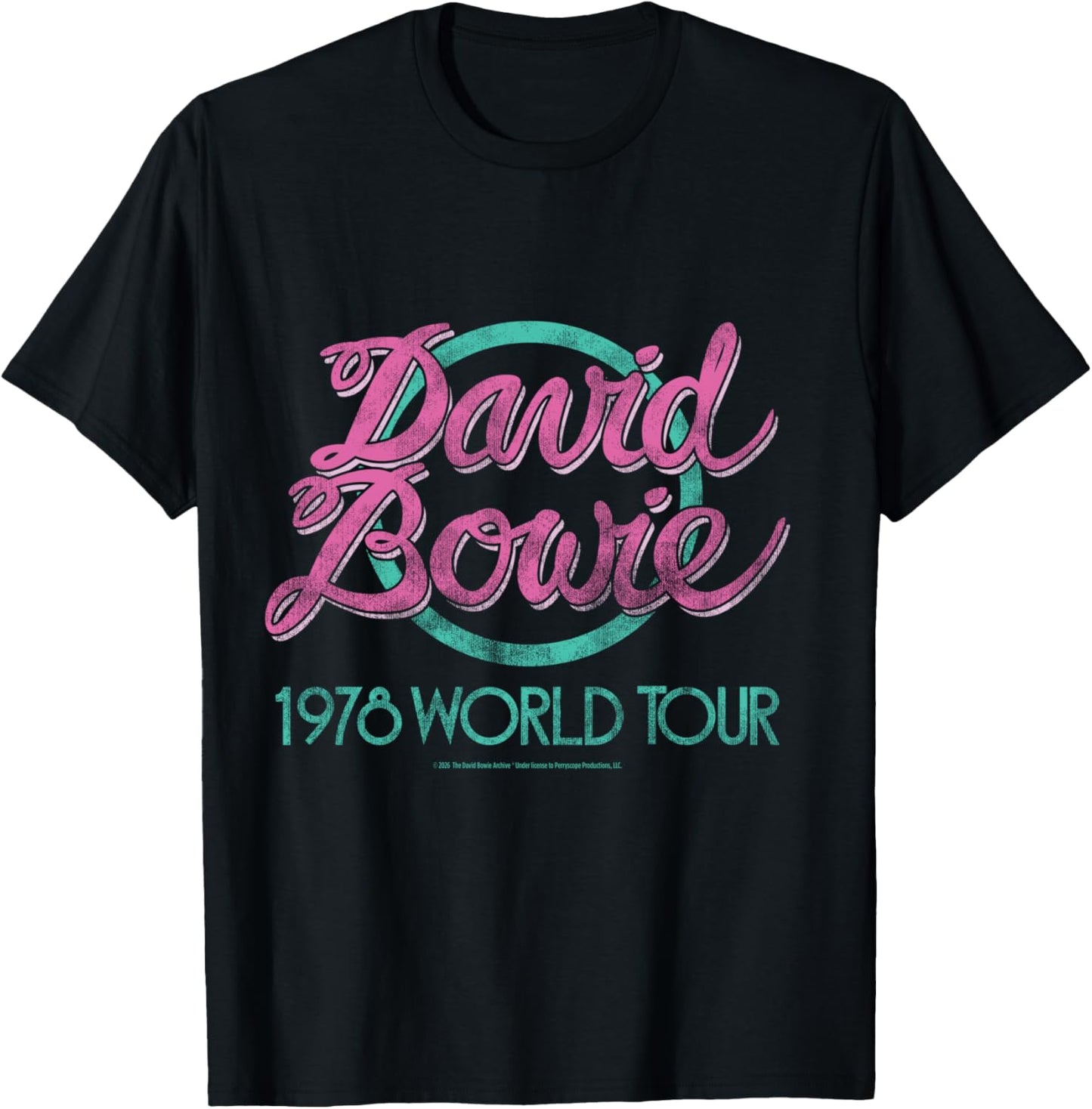 Officielle David Bowie 1978 World Tour Vintage Logo Art Manche Longue T-Shirt - T-Shirt | Black