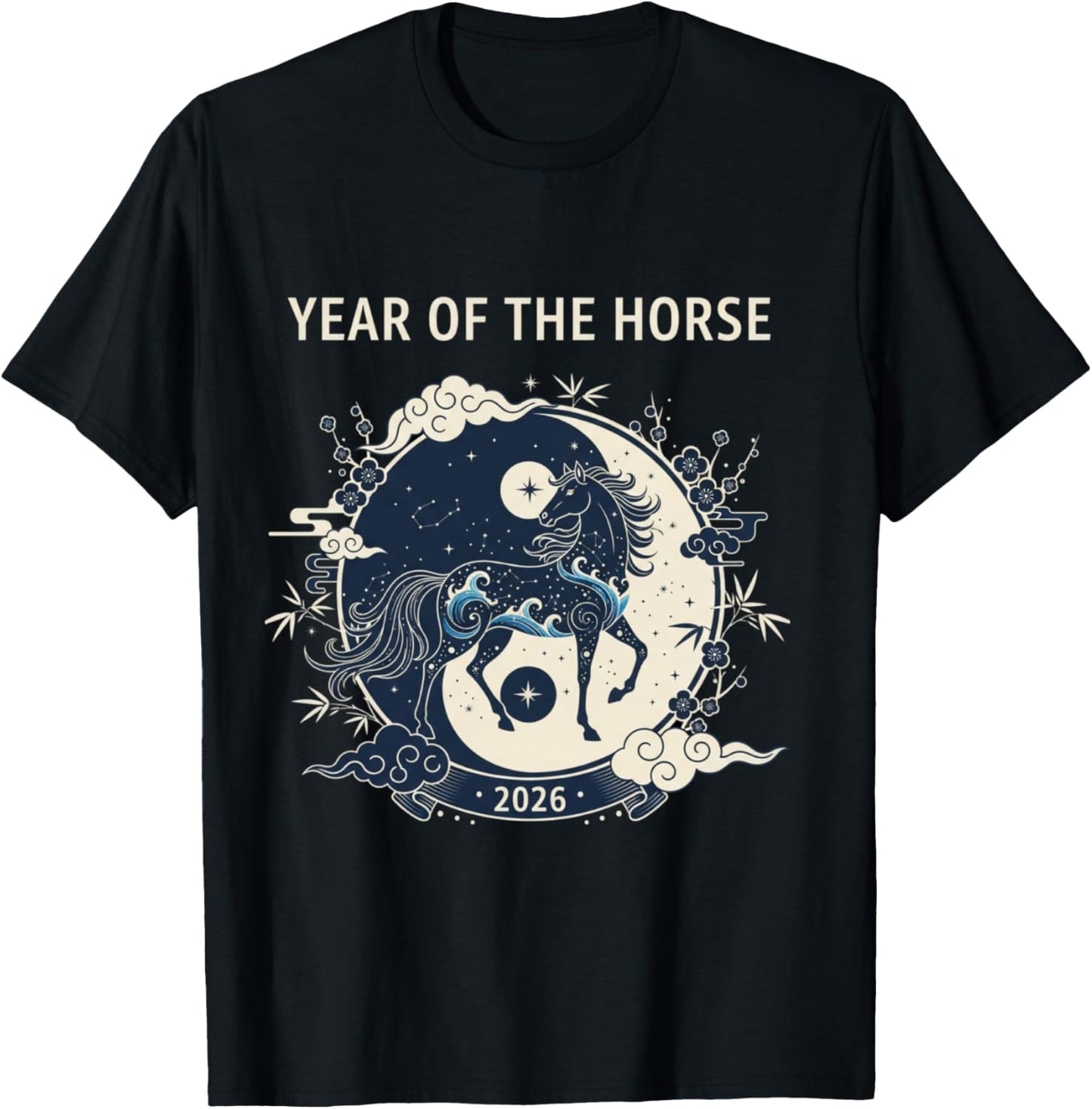 Chinese New Year 2026 Year of the Horse T-Shirt - T-Shirt | Black