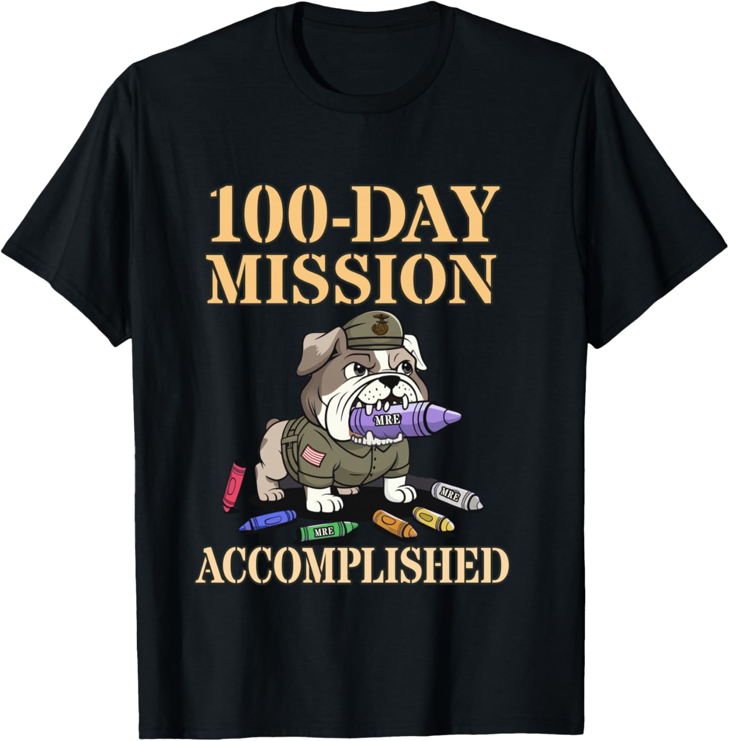 Camp d'entraînement Militaire Amusant de 100 Jours Manche Longue T-Shirt - T-Shirt | Black