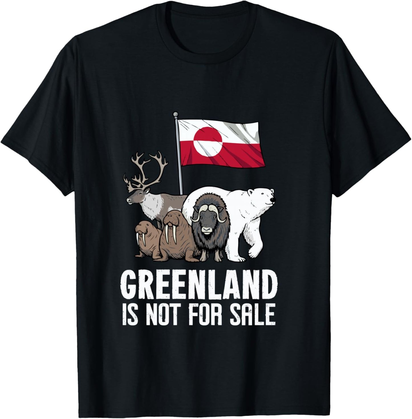 Greenland Not For Sale Flag Greenland Animals Greenland T-Shirt - T-Shirt | Black