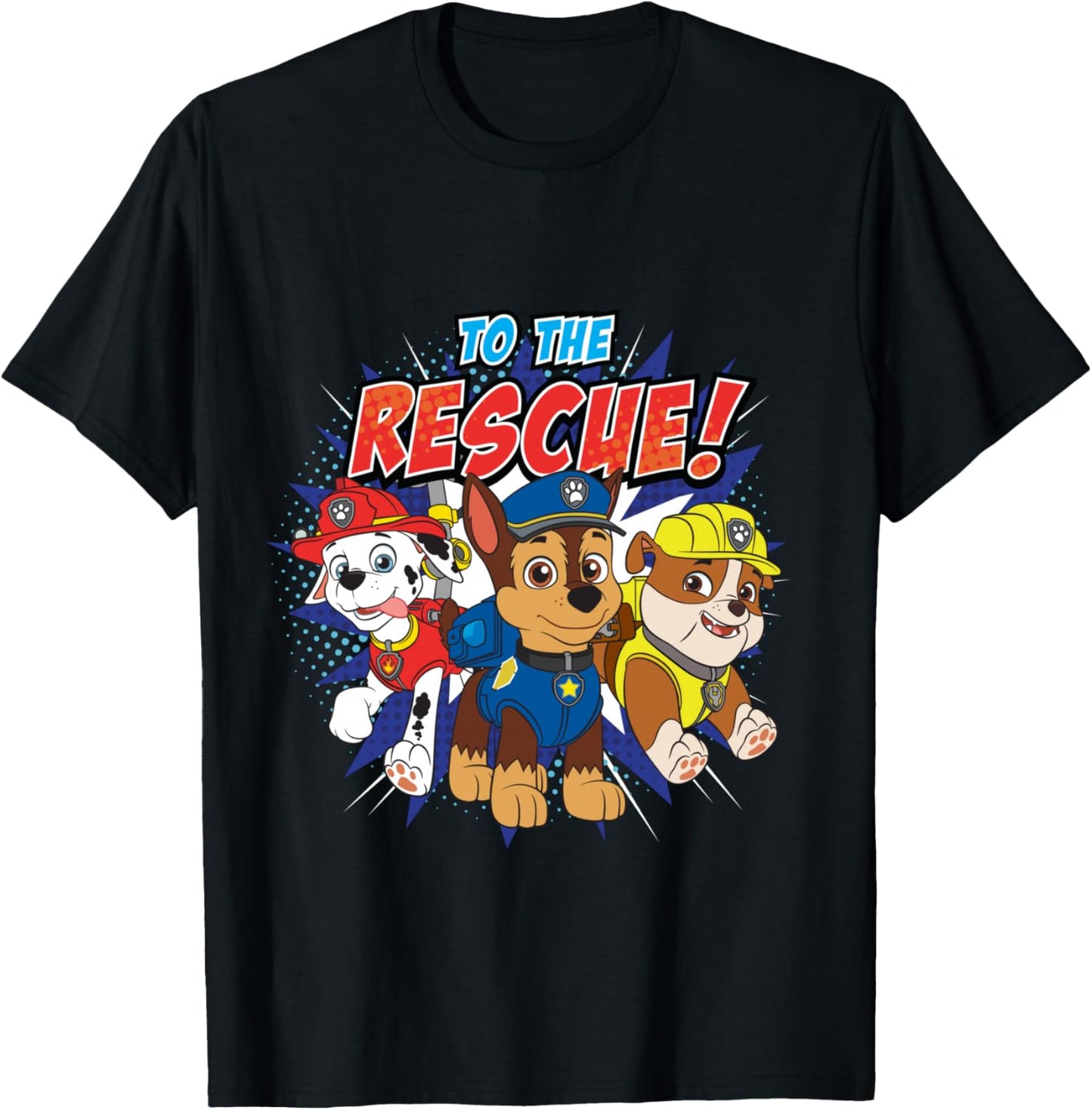 Pat' Patrouille à la rescousse Trois Personnages Manche Longue T-Shirt - T-Shirt | Black