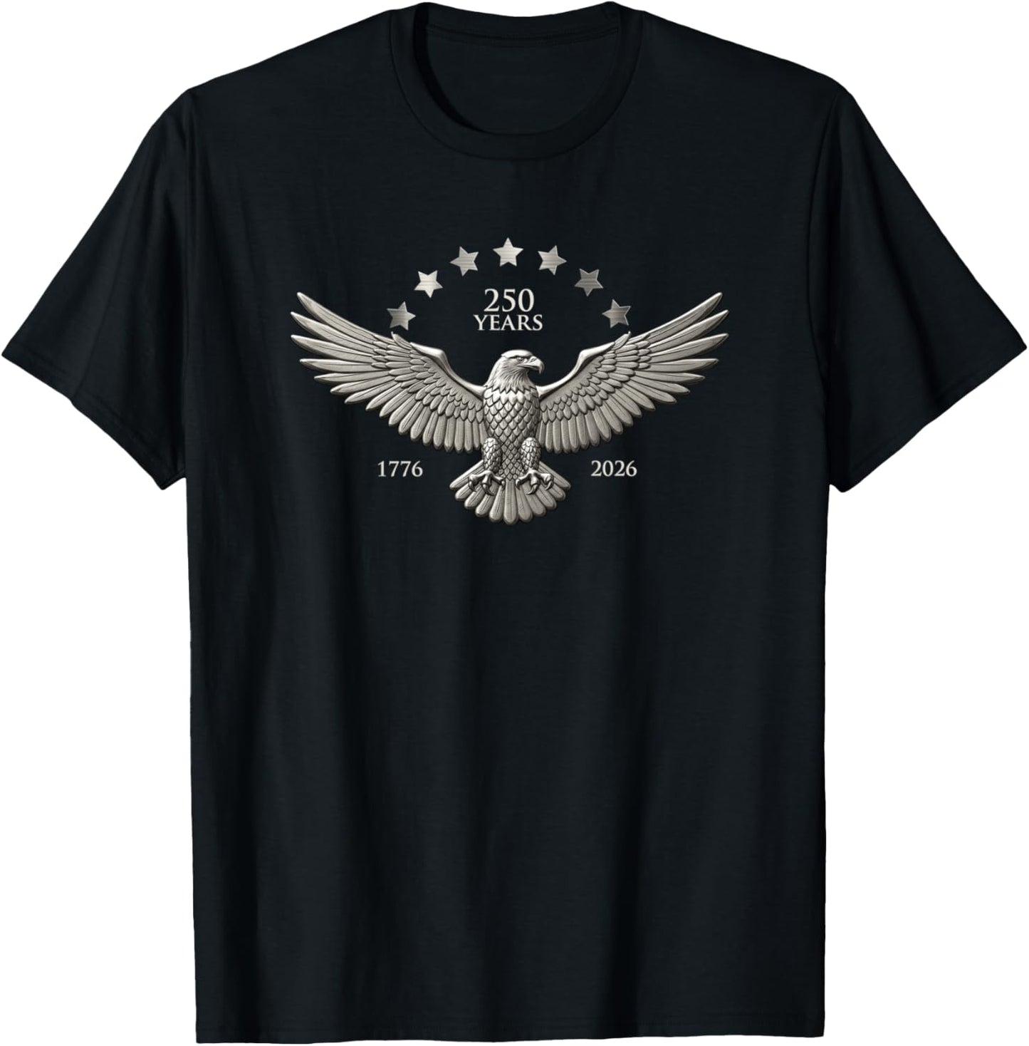 250th ANNIVERSARY OF USA, 2026 1776 EAGLE, CARS & PATRIOTS T-Shirt - T-Shirt | Black