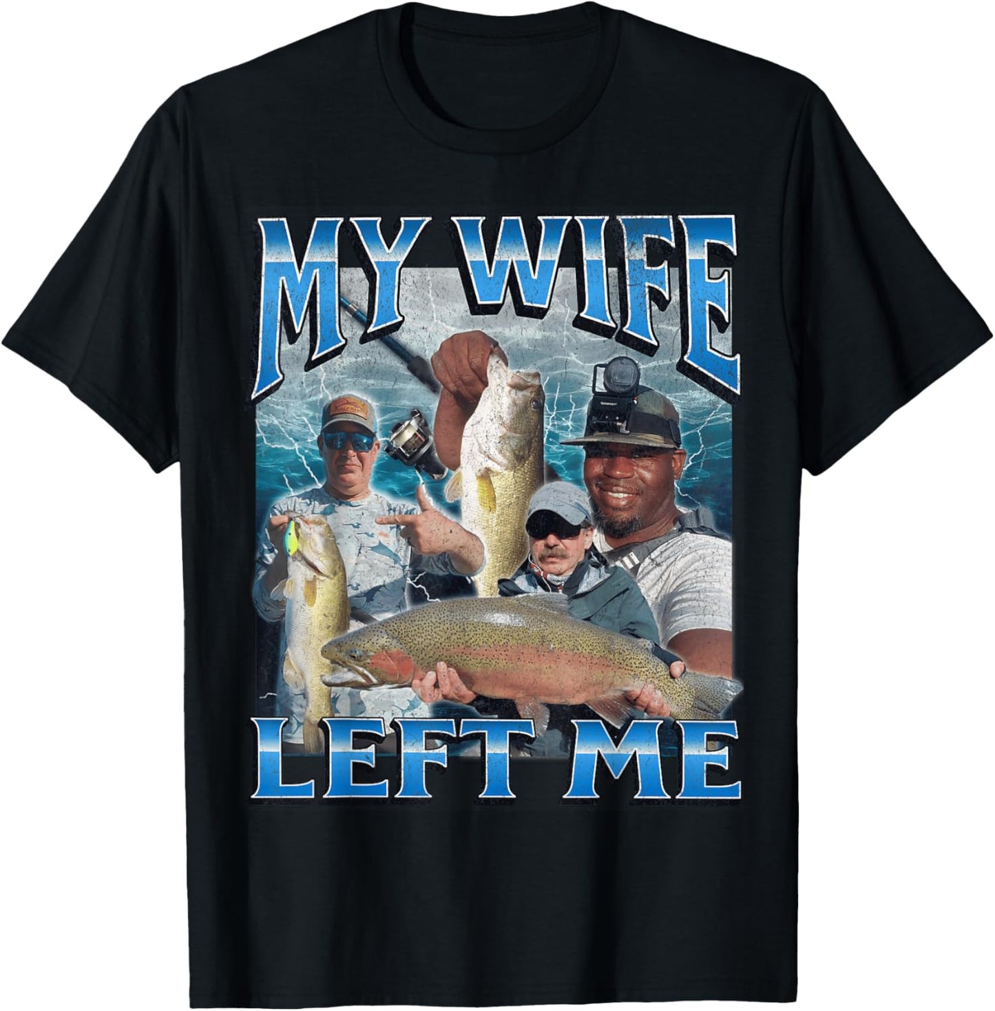 MildlyPerturbed -Adults & Kids Fishing Graphic - Black, Small T-Shirt - T-Shirt | Black