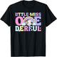 Little Miss Onederful Cute Rainbow Unicorn 1st Birthday Girl T-Shirt - T-Shirt | Black