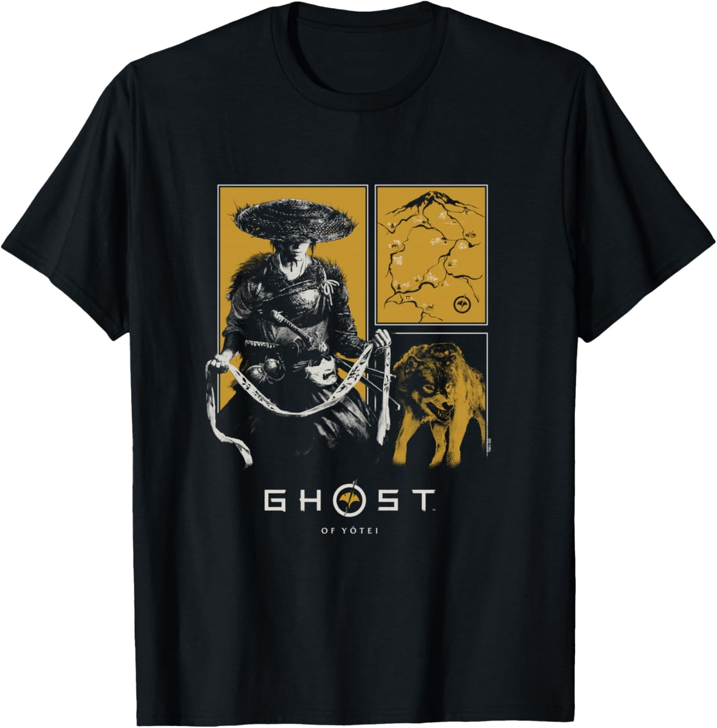 Atsu and Wolf Portrait Panels Video Game T-Shirt - T-Shirt | Black