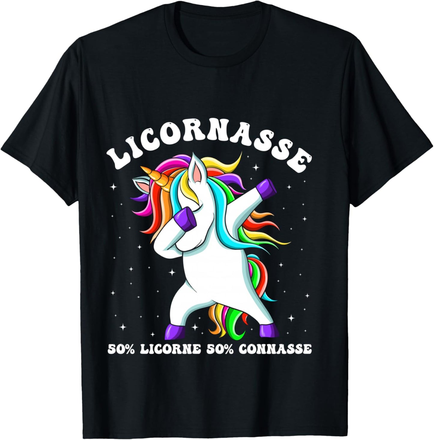 Unicorn 50% Unicorn 50% Connasse Humour Gift Woman T-Shirt - T-Shirt | Black