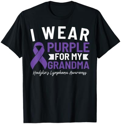 I Wear Purple For My Grandma Hodgkin's Lymphoma Awareness T-Shirt - T-Shirt | Black