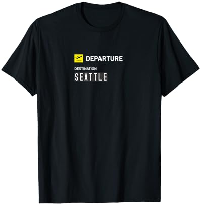 Tableau d'affichage Aéroport Départ Seattle T-Shirt - T-Shirt | Black