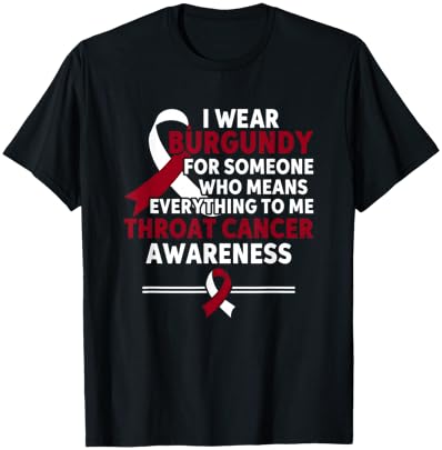 Throat Cancer Awareness I Wear Burgundy Throat Cancer T-Shirt - T-Shirt | Black