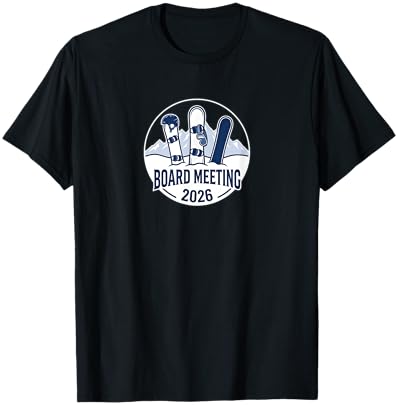 Board Meeting 2026 Funny Snowboarding Winter Sports Design T-Shirt - T-Shirt | Black