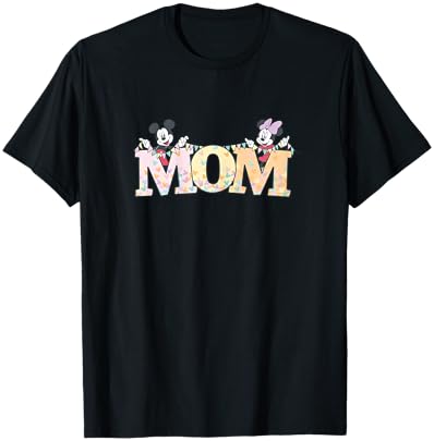 Disney Mom Mickey & Minnie Pastel Letters Family Disney Trip T-Shirt - T-Shirt | Black