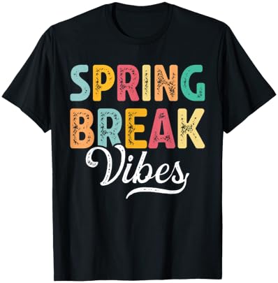 Spring Break Vibes Retro Matching Beach Vacation for Kids T-Shirt - T-Shirt | Black