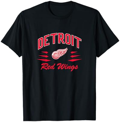 Detroit Red Wings Retro Diamond Gray Officially Licensed T-Shirt - T-Shirt | Black