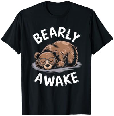 Bear Pajama Bearly Awake Sleep T-Shirt - T-Shirt | Black