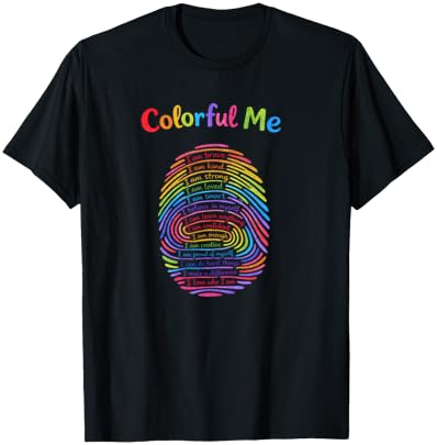 Colorful Me Positive Affirmations Rainbow Kids T-Shirt - T-Shirt | Black