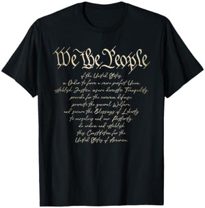 We The People Preamble to US Constitution 4th of July 1776 T-Shirt - T-Shirt | Black