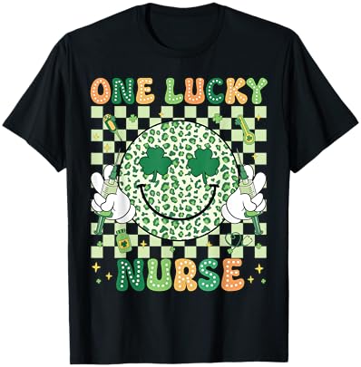 One Lucky Nurse St Patrick's Day Shamrock Irish Women Girl T-Shirt - T-Shirt | Black