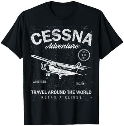 Cessna Abenteuerreise um die Welt Fly In The Sky T-Shirt - T-Shirt | Black