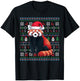 Ugly Red Panda Lovers Xmas Sweater Santa Christmas T-Shirt - T-Shirt | Black