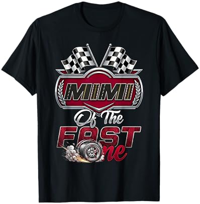 Pit Crew Grandma Mimi of The Fast One First Birthday T-Shirt - T-Shirt | Black